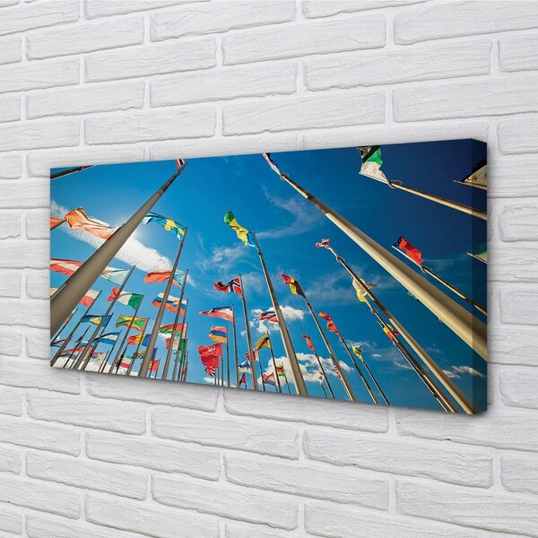 Quadro su tela Varie bandiere 100x50 cm