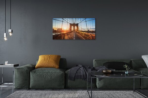 Quadro stampa su tela Sun East Bridge 100x50 cm
