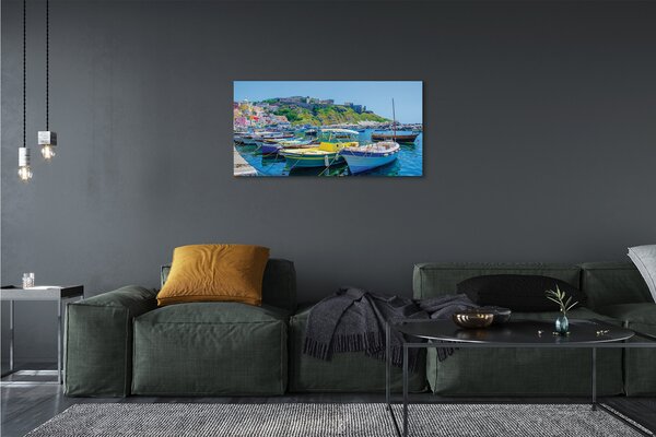 Quadro su tela Montagne navi marine 100x50 cm