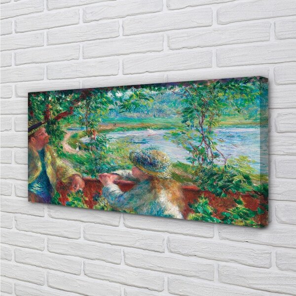 Quadro su tela Incontro d'arte vicino al lago 100x50 cm