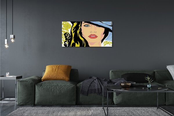 Quadro su tela Cappello da donna 100x50 cm
