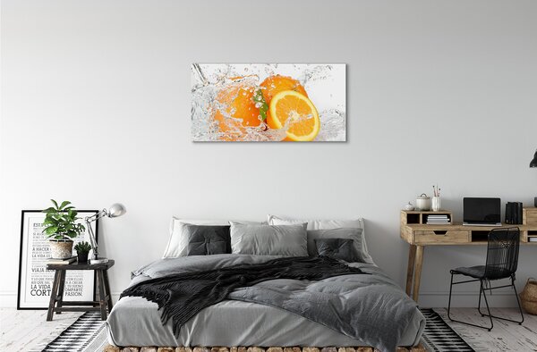 Quadro su tela Arance in acqua 100x50 cm