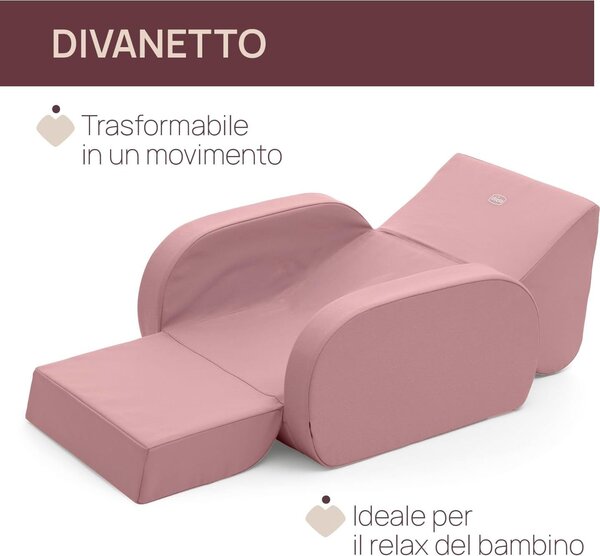 CHICCO Poltroncina Bambini da 1 Anno Trasformabile colore Dusty Pink - Twist