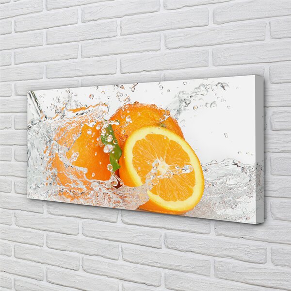 Quadro su tela Arance in acqua 100x50 cm