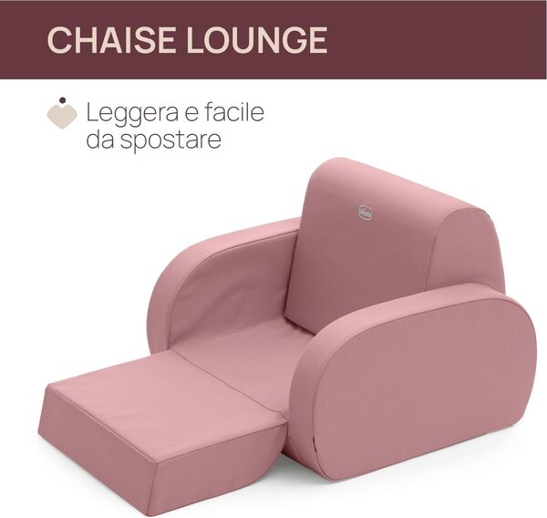 CHICCO Poltroncina Bambini da 1 Anno Trasformabile colore Dusty Pink - Twist