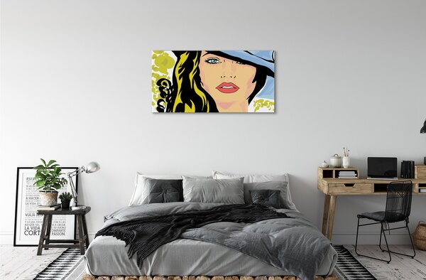 Quadro su tela Cappello da donna 100x50 cm