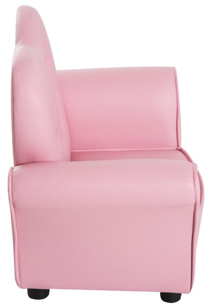 DecHome Poltroncina per Bambini Imbottita Poltrona per cameretta con Rivestimento in PVC e Struttura in Legno 59x41.5x49cm Rosa
