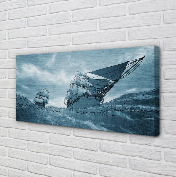 Quadro stampa su tela Storm Sky Sky Sea 100x50 cm