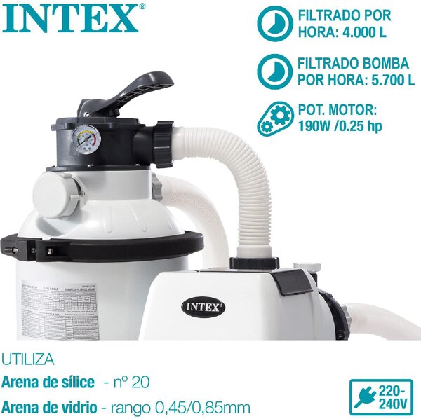 Intex Pompa a Sabbia per Piscine Capacit 4500 Lt/h Compatibile con piscine a Partire da 16.000 Litri e cm 478 - 26644
