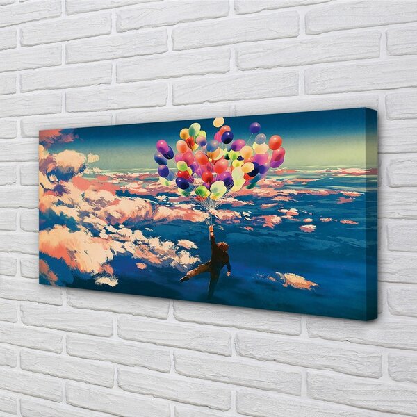 Quadro su tela I palloncini delle nuvole del paradiso 100x50 cm