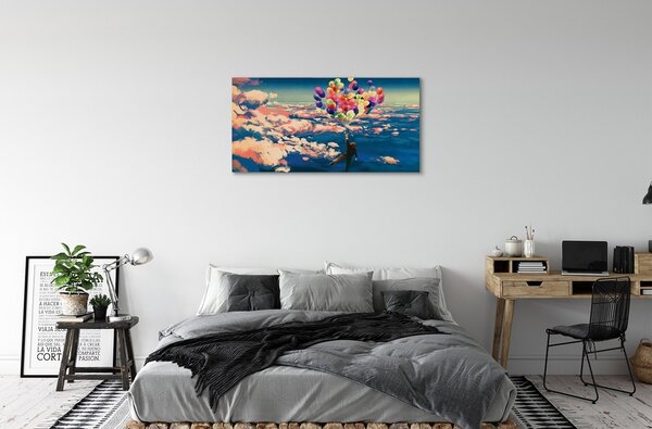 Quadro su tela I palloncini delle nuvole del paradiso 100x50 cm