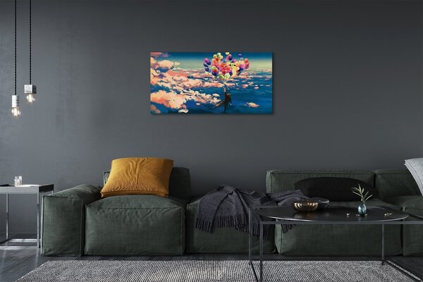 Quadro su tela I palloncini delle nuvole del paradiso 100x50 cm