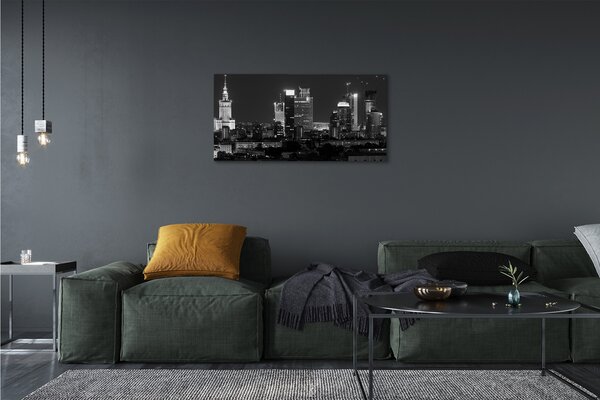 Quadro su tela Skyscrapers Panorama di Varsavia 100x50 cm
