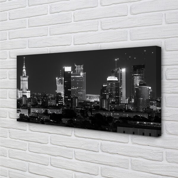 Quadro su tela Skyscrapers Panorama di Varsavia 100x50 cm