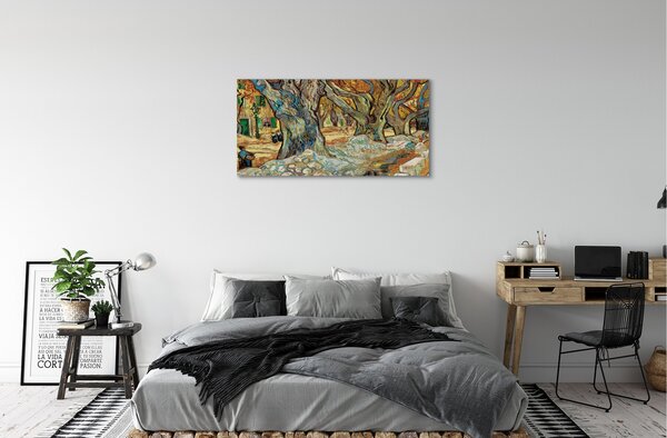 Quadro su tela Mercato astratto di città d'arte 100x50 cm