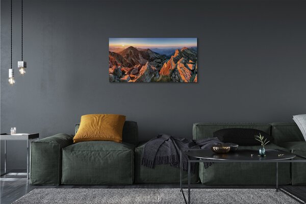 Quadro su tela Montagne Sunset 100x50 cm
