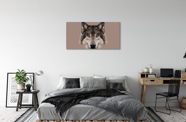 Quadro su tela Lupo dipinto 100x50 cm