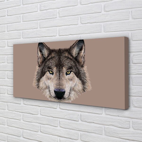 Quadro su tela Lupo dipinto 100x50 cm