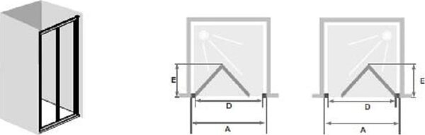 Grandform Porta Doccia Parete per Box Doccia Pieghevole 77/81 cm in Vetro Trasparente - PFS#L80