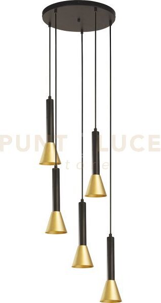 Ciondolo signal 5lt multi-drop - metallo nero e oro