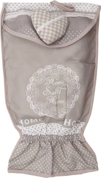 Blanco Raya Porta sacchetti o borse spesa da appendere organizer stile shabby decoro cuore 3d colore Beige - 18002