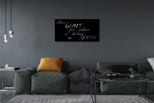 Quadro su tela Iscrizione metallica 100x50 cm