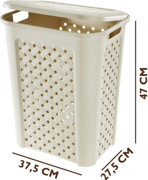 Tontarelli Portabiancheria 30 lt Arianna 37.5x27.5xh46.8 cm Plastica Angora - 8105451210