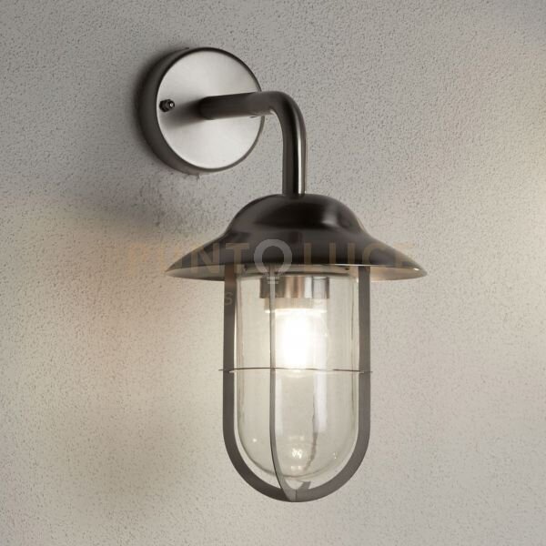 Lampada da parete per esterni toronto - metallo argento satinato e 