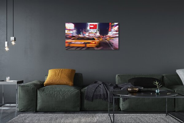 Quadro su tela Car City of Light 100x50 cm