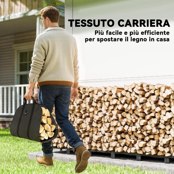 VivaGarden Portalegna da 0.8m Regolabile con Telo Impermeabile e Catene in Acciaio 235x31x116 cm colore Nero - W741BK
