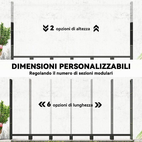 VivaGarden Portalegna da 0.8m Regolabile con Telo Impermeabile e Catene in Acciaio 235x31x116 cm colore Nero - W741BK