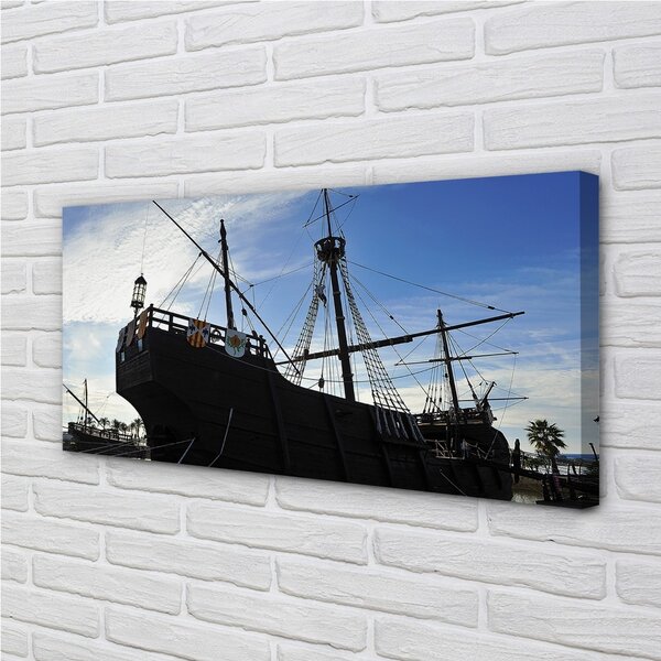 Quadro su tela Sky Ship 100x50 cm