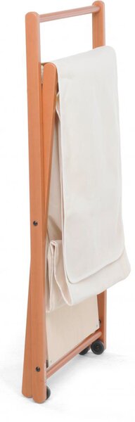 Foppapedretti Portabiancheria chiudibile con ruote Angel Dimensioni aperto cm: 51x44xh85 Legno massiccio di faggio - 329306 - NOCE