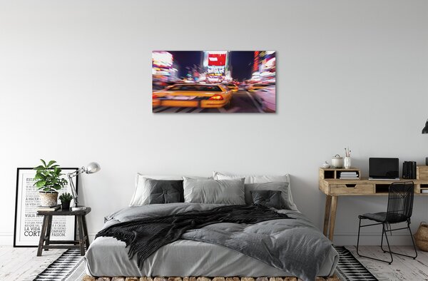 Quadro su tela Car City of Light 100x50 cm