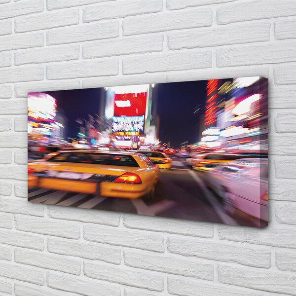 Quadro su tela Car City of Light 100x50 cm