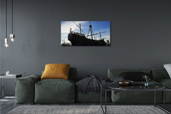 Quadro su tela Sky Ship 100x50 cm