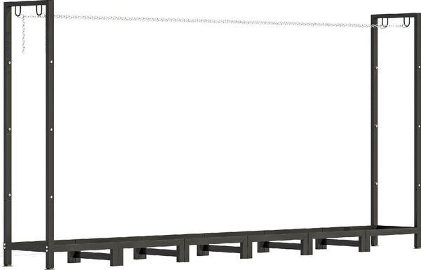 VivaGarden Portalegna da 0.8m Regolabile con Telo Impermeabile e Catene in Acciaio 235x31x116 cm colore Nero - W741BK