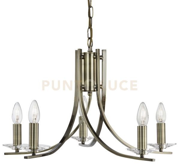 Ascona 5lt pendant - metallo e vetro in ottone anticato