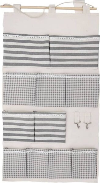 Blanco Raya Portaoggetti organizer multiuso da parete in stoffa con 11 tasche applicate 2 ganci - 18001