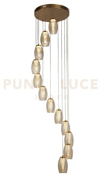 Cyclone 12lt pendant - metallo bronzo e bicchiere di champagne