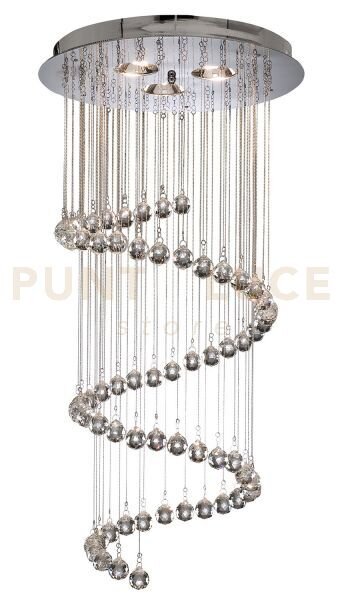 Lampada a sospensione multi-goccia da corridoio 3lt - metallo croma