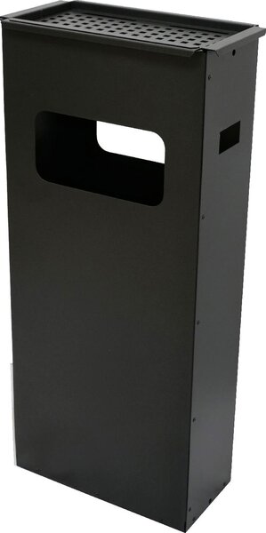 Mille Posacenere da Esterno con Cestino Rifiuti in Acciaio 33x18x70h colore Antracite - 830-B