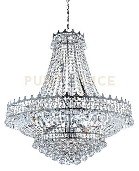 Lampadario versailles 13lt - metallo cromato e cristallo