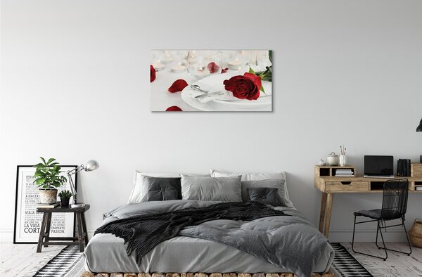 Quadro su tela Cena di candele 100x50 cm