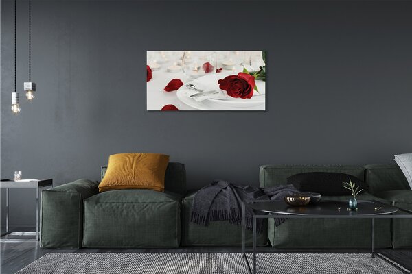 Quadro su tela Cena di candele 100x50 cm