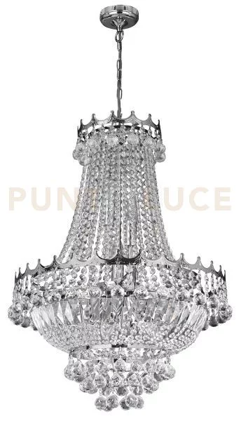 Lampadario versailles 9lt - metallo cromato e cristallo