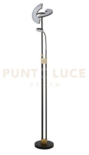 Lampada da terra gio - metallo ottone satinato e nero