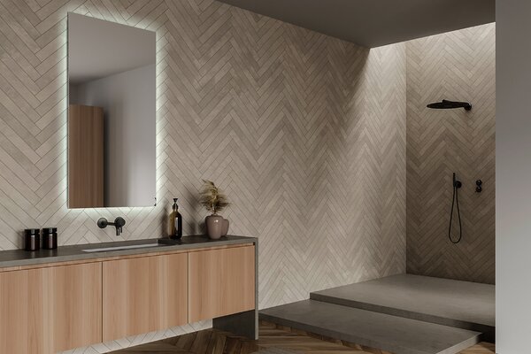 Specchio decorativo rettangolare con retroilluminazione a LED