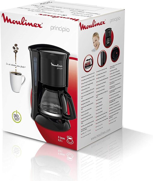 Moulinex Principio FG1528 Macchina Caff Americano Caff Macinato in Polvere 6 Tazze Sistema Antigoccia