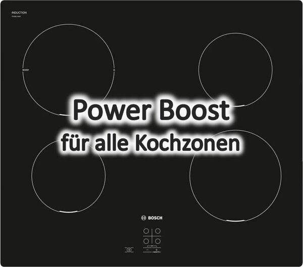 Bosch PUG611AA5E Piano Cottura Induzione 4 Fuochi Larghezza 56 cm Piano in vetroceramica colore Nero